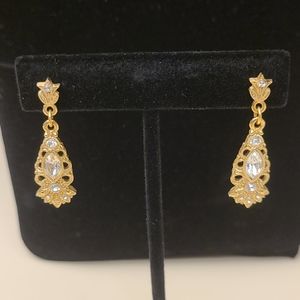 Gold earrings with backings